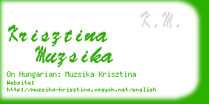 krisztina muzsika business card